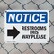 Signmission Restrooms This Way Please (Right Arrow), 10 in W x Rectangle, Plastic OS-2PACK-NS-P-710-L-18099 - alternate 2